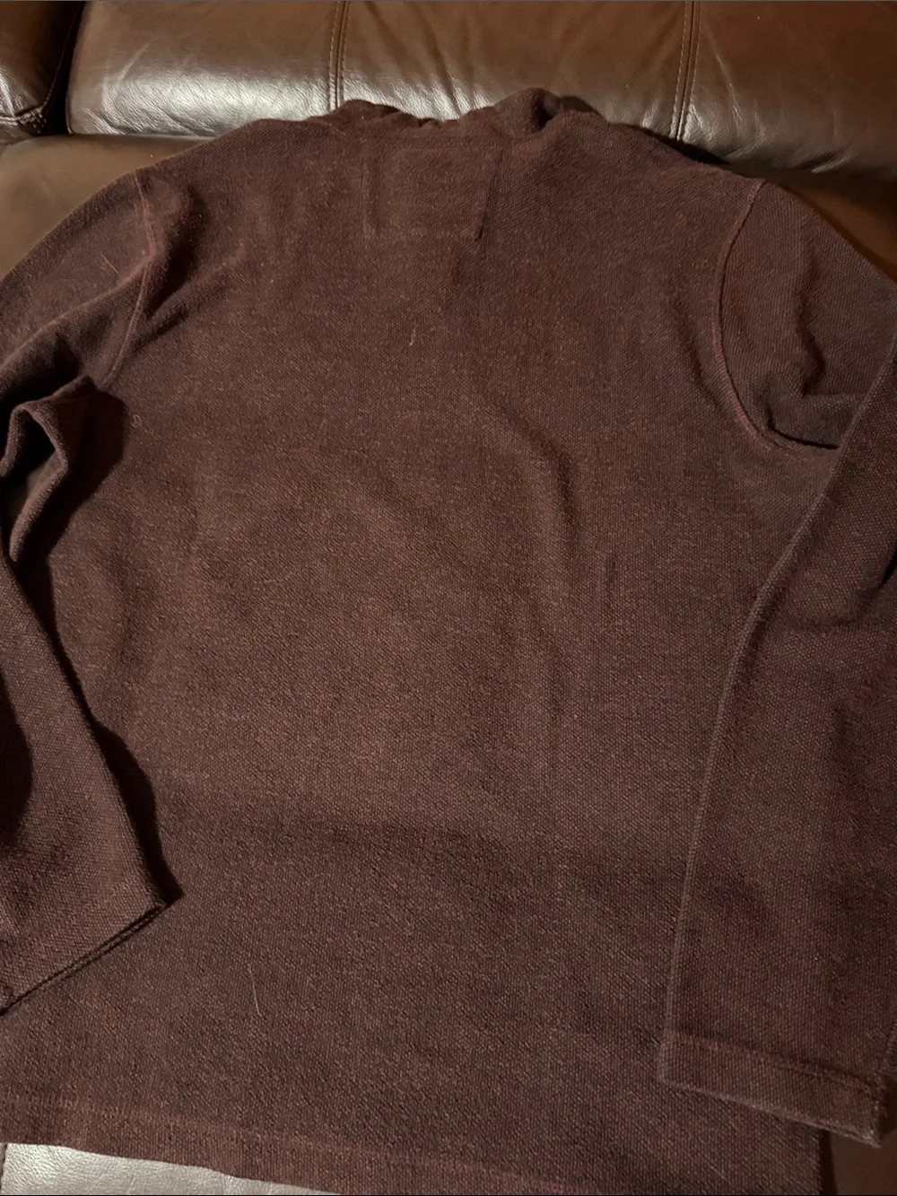 Banana Republic Men's Dark Brown Zip-Up Collar Sweater